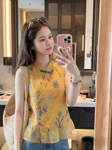 PAIBOLI | Áo Blouse Trung Quốc Mới Không Tay Giúp Gọn Gàng Kích Cỡ Lớn