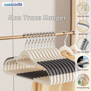 Justliving 10 chiếc chịu lực cao thiết kế quầy bar móc treo nhựa móc treo quần áo bền với Miếng chống trượt khô treo tiết kiệm không gian móc xoay 360 ° tuyệt vời cho áo/quần/Khăn quàng cổ