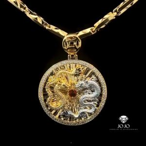 M1609HM Mặt và Dây chuyền nam thiết kế hình RỒNG sang trọng JOJO