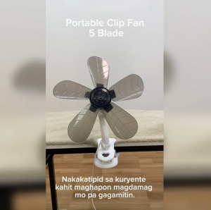 Black 5-Blade Portable Desk Fan 8 Watts with Oscillating Function High-Quality ABS Blade