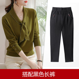 Áo Len Dệt Kim Thời Trang Cho Mẹ Áo Sơ Mi Ngắn Thời Trang Cho Phụ Nữ Trung Niên Và Cao Tuổi Mặc Dự Tiệc Cưới Mùa Thu