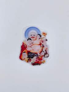 Tem nổi hình Phật thích ca quan thế âm và phật di lạc dán trang trí