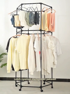 Rak Gantungan Baju Serbaguna Stand Cloth Hanger Bisa Diputar 360° Portable Stand Hanger