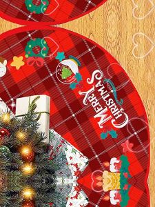 90cm Floor Mats Green Ruffled Christmas Tree Skirt apron red santa home decoration Bottom XMAS Ornament Navidad New Year