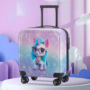 Childrens Luggage 20 Inch Girls Carry-On Suitcase Pull Rod Leather Suitcase Travel Password Boarding Box Can Sit And Ride