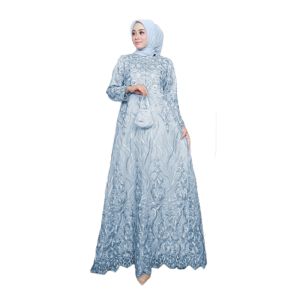 GAMIS MAXI BUSUI ALMIRA / KEBAYA BUSUI FULL BRUKAT TILE / BAJU MUSLIM BRUKAT TILE MUTIARA