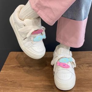 IELGY Niche original thick-soled white womens 2024 new summer clatter shoes casual shoes for students