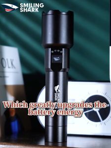 Smiling Shark SD5225 Rechargeable Flashlight Led Torch light Super Bright M80 8400Lumens Zoomable 4 Modes Outdoor Waterproof Emergency Camping Hiking Lighting
