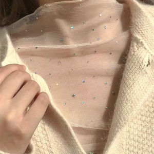 เสื้อเชิ้ตลูกไม้ลูกไม้สไตล์ฝรั่งเศสสำหรับผู้หญิง เสื้อเชิ้ตแขนยาวฤดูใบไม้ร่วงเริ่มต้น เสื้อเชิ้ตผ้าตาข่ายเนื้อนุ่มสบายๆ