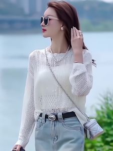 Fashionable Loose Knitted Sweater Beautiful Spring Summer 2025 New Womens Wear Elegant Sensation Comfortable Stylish Top