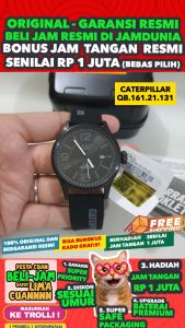 JAM CATERPILLAR ORIGINAL CATERPILLAR CAT QB.161.21.131 - MEN CT - RUBBER - HITAM - JAMDUNIA / JAM DUNIA JD18