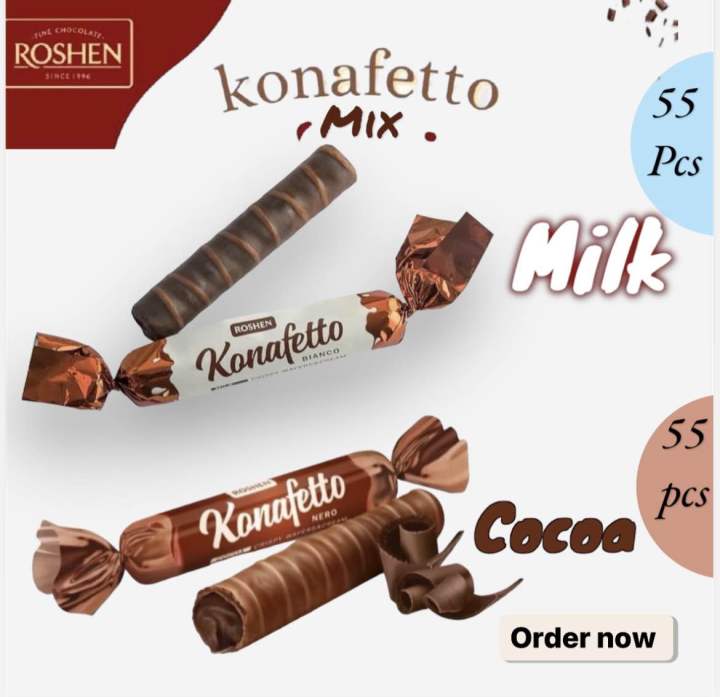 Mix Konafetto Rolled Wafers Cream Viral Arab (12 Pcs Mix & 30 Pcs Mix ...