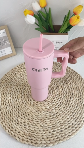 ChillTa Tumbler 40oz Stainless Steel Flask Hot and Cold Vacuum Insulated Car Mountable Cup