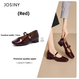 Josiny | Wine Red Mary Jane Shoes