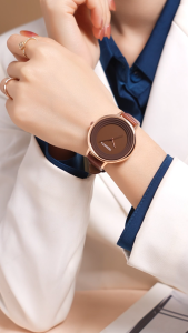 REBIRTH Jam Tangan Wantia Kasual Mode Paduan Elegan Bulat  Tali Kulit Jam Cewek Kecil COD