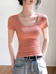 GEBEISHANG | Round Neck Solid Regular Shoulder T-Shirt