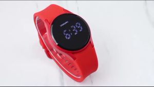 Box Exclusive Jam Tangan Bulat LED VA-249NR / Jam Tangan Fashion Wanita Tali Rubber Diameter 4 cm