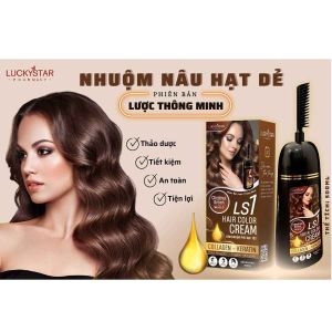 Kem Nhuộm Phủ Bạc Collagen Màu Nâu Hạt Dẻ HAIR COLOR CREAM _ 500ml. Sp của Lucky Star. Tặng quà lì xì Khai Xuân đến hết ngày 26/2/2026