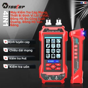Máy Kiểm Tra Cáp Mạng 4 Trong 1 TOOLTOP Máy Đo Công Suất Quang Đồng Hồ Vạn Năng VFL Công Cụ Tìm Đường Dây LAN Máy Kiểm Tra PoE Cho Hệ Thống Cáp Mạng Cấu Trúc