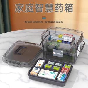 Large Capacity Transparent Multi-layer Medicine Box Home Smart Reminder Drug Storage Organizer Plastic Medical Kit for Family Use
