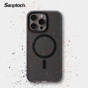 Sanptoch เคสโทรศัพท์พรีเมี่ยมสำหรับ Magsafeสำหรับ iPhone 16 15 14 13 Pro Max เคลือบด้านโปร่งแสงด้านหลังพร้อมฝาครอบขอบซิลิโคนอ่อนนุ่มสำหรับ iPhone 16 Pro Max เคสกันกระแทกกันกระแทกทหาร