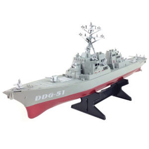 DDG-51 Battleship Model Toy Navy Guided Missile Destroyer Ship Model Static Toys with Display Stand