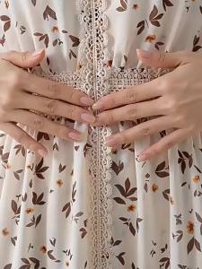 SANGMAN | High Waist Flowery Chiffon Slimming Dress