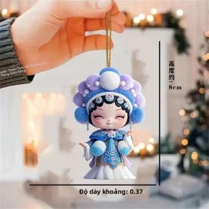 JIFANPAUL | Dây Chuyền Móc Khóa Ký Tự Acrylic Phong Cách Opera Trung Quốc