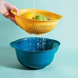 Giỏ Treo Trái Cây Hai Lớp có Chức Năng Rây và Thoát Nước