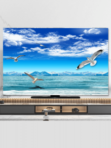 New 55 Inch Curved TV Dust Cover Universal Hanging Desktop Style Country Life Pattern TV Shield Fabric Home Dust Protection