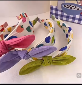 Băng Đô Bé Gái Tai Thỏ Dễ Thương – Vải Thô Mát Bản Rộng Màu Pastel Cho Bé BD06