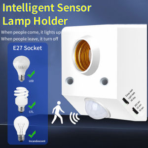 AC85-265V LED Automatic Human Body Infrared IR Sensor Lamp Holder LED Bulb Light E27 Base Wall Lamp Holder