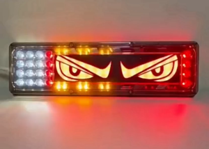 QC.PH 1Pair 24V Trailer Truck Car LED Running Water Turn Signal Rear Stop Brake Flashes Tail Lights