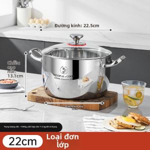 YIYIPAI | Nồi Súp Inox 304 Dùng Được Trên Bếp Từ và Bếp Gas Đáy Dày