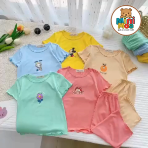 [8–27kg] Bộ Cộc Tay Quần Dài Bé Gái MINKY MOM Thun Lạnh Mềm Mát In Hình Dễ Thương TN-IN164