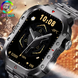 LAXASFIT 2025 New LED Men Outdoor Flashlight Smart Watch HD Screen Bluetooth Talk Smart Watch Health Monitoring Sports Watch