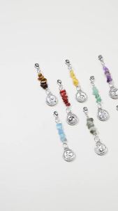 1PC Natural Gemstone Zodiac Mixed Pendant Connectors with Charms & Clasp Dual Use for Jewelry Making & Bag Pendant Mothers Day
