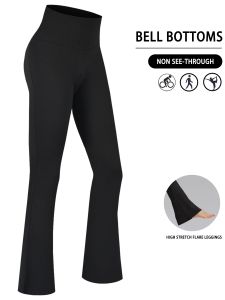 Plus Size Womens Super Soft High Waisted Flare Pants Leggings Tummy Control Soft Bootleg Bell Bottoms Running