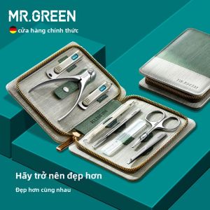 Mr.Green | Bộ Dụng Cụ Làm Móng Tay Và Móng Chân Bằng Thép Không Gỉ MR.GREEN Kèm Hộp Đựng Bằng Da PU - Bộ Dụng Cụ Cắt Móng Chăm Sóc Cá Nhân