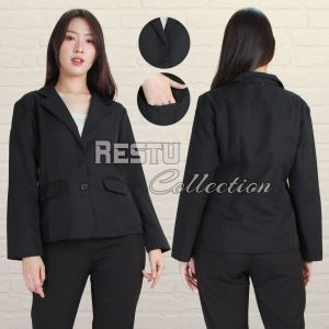 COD / BAYAR DI TEMPAT Blazer Kerja Wanita / Fashion Pakaian Jaket Rompi Blazer Jas Formal WARNA PUTIH HITAM ABU