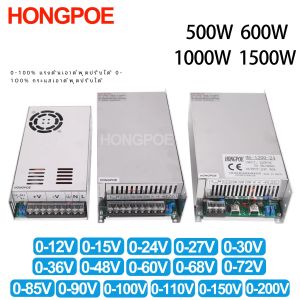 แหล่งจ่ายไฟ500W 600W 1000W 1500W 0-12V 15V 24V 36V 48V 60V 72V 85V 110V 150V 200V 110/220V AC ถึง DC SMPS