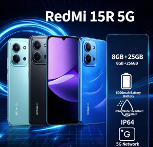 Redmi | Redmi 15R Unlocked Dual SIM Mobile Phone 8+256GB 6.9 LCD Display Dimensity Processor 13MP Camera 6000mAh Battery Redmi Phone