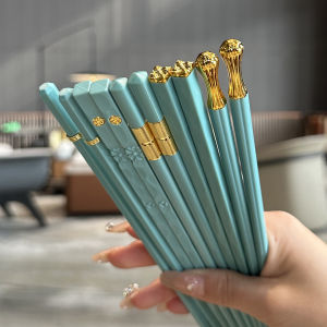 Nordic Style Alloy Chopsticks Luxury Version Home Use High Temperature Resistant Individual Serving Chopsticks Handmade Dining Utensils