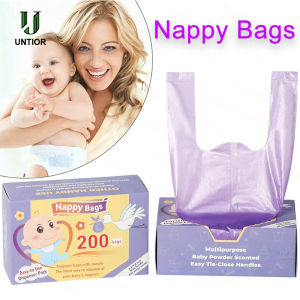 UNTIOR Portable Diaper Bag Disposable Scented Garbage Bag Feminine Products For Diaper Disposal Or Pet Waste Sack 100/200 Pieces