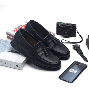 Sultan Store Sepatu Formal Loafers pria Model slip On Pita Full Black