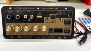 12V24V220V Digital Bluetooth Stereo Amplifier Board Subwoofer Dual Microphone Karaoke D50 Amplifier