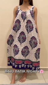 WOMEN BATIK DRESS SLEEVELESS PLUS SIZE/BATIK NIGHTY/BAJU BATIK INDONESIA/BAJU BATIK SIZE BESAR/COTTON READY STOCK GOOD QUALITY