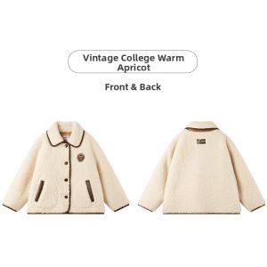 MUCMUKN | Retro College Style Warm Fleece Coat