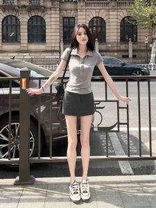 Simple Elegant College Style Salt System Light Maturity Two Piece Set Korean Summer Outfit Whole Set Short Sleeve Fashionable Womens Suit