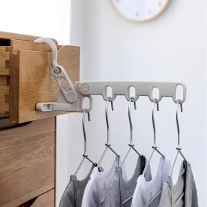 กางเกงบานห้าช่องพับได้สำหรับเดินทางแบบพกพาสำหรับหอพักนักเรียนโรงแรม ตากเสื้อผ้าในร่ม อุปกรณ์จับเสื้อผ้าสำหรับท่องเที่ยว